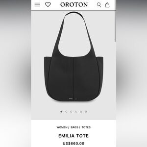 Oroton Black Emilia Tote